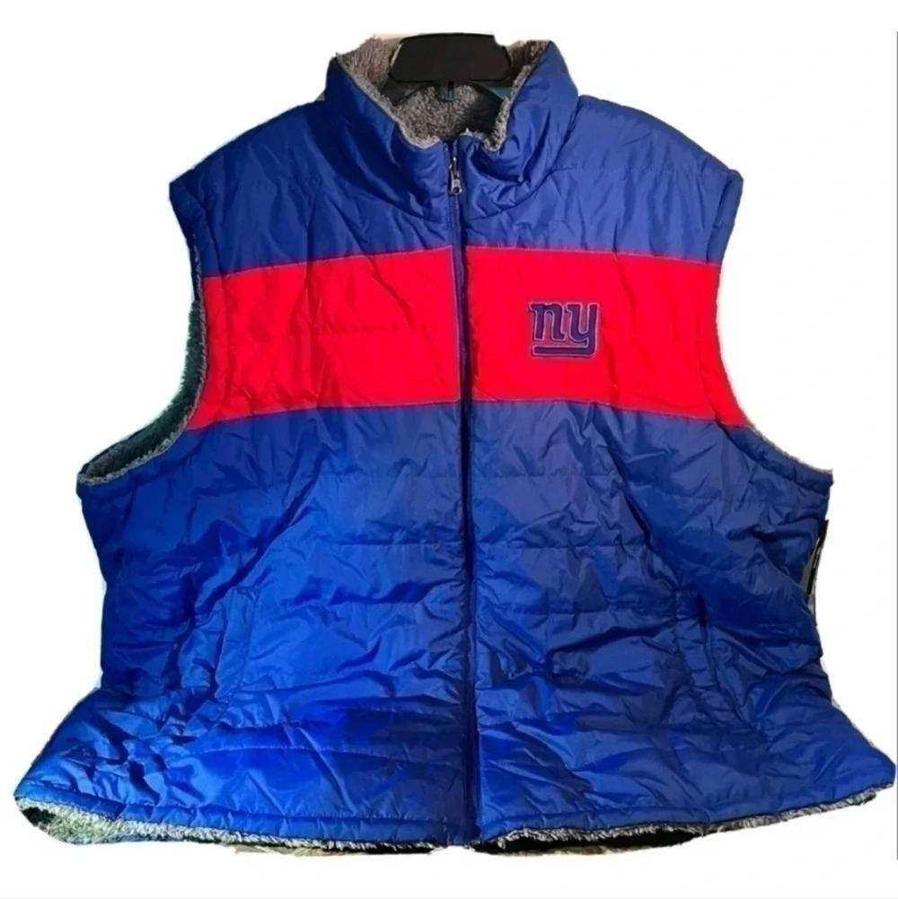 NFL Reversible Vest Blue/Gray Polyester NY GIANTS Women’s Size 5XL